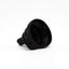 Entonnoir pliable Épices Moralès en silicone noir vu de trois quarts, pour remplir ses fioles sans renverser.
