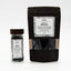 Fiole et recharge de graines de nigelle Épices Moralès, graines noires aromatiques idéales pour salades et pâtisseries.